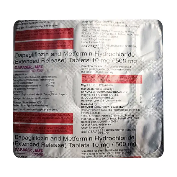 Dapaser Mex 10mg/500mg Tablet ER